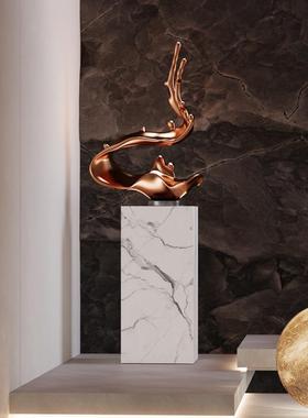 现代玻璃钢雕塑酒店大堂摆件抽象艺术高级感楼梯下大型落地装饰品