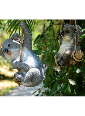 澳大利亚考拉秋千园艺景观庭院花园可爱的考拉模型挂件挂件空中创