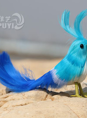 仿真小鸟彩色羽h毛鸟摆件鸟笼装饰假鸟摄影装饰喜鹊麻雀小鸟仿真