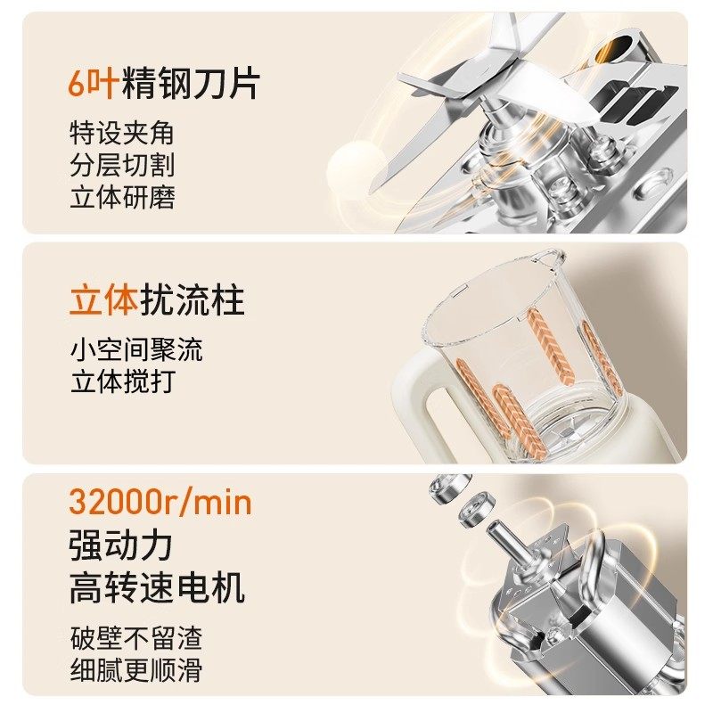 九阳破壁机家用全自动多功能破壁轻低音豆浆机小型料理机厨房电器,淘宝优惠券,粉丝福利购,淘宝优惠卷