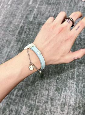 猫爪手环创意可爱炼条流苏铃铛手炼甜酷辣妹情侣闺蜜款手圈手饰