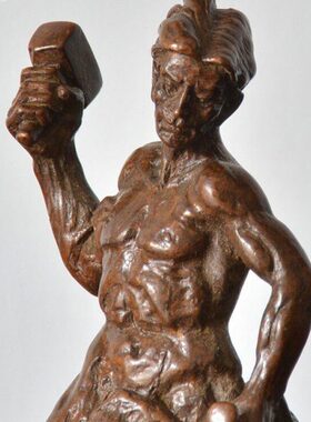 中式古典励志人物雕像自我完善手工铜器摆件纯铜收藏礼品复古