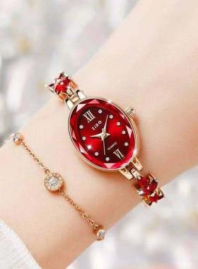 好物全球甄选女士麦穗手炼手表洋气防水小香风石英腕表情人节礼物