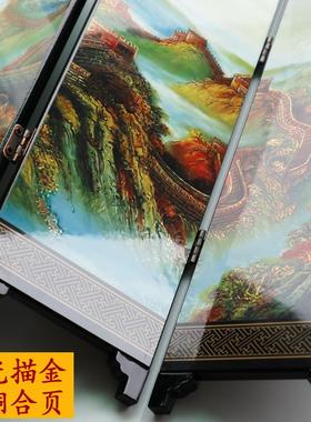 漆器小屏风工艺品摆件家居装饰办公室客厅桌面中式复古中国风礼品