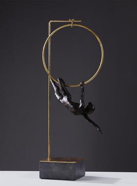 现代简约抽象人物雕塑摆件运动员体操健儿创意家居装饰品礼品摆设