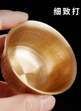 藏式黄铜雕花佛前供碗家用供奉财神供水杯净水杯铜碗家居装饰摆件