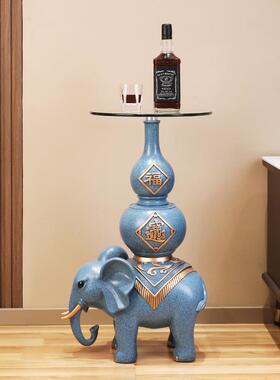中式招财大象电视柜沙发旁边大型落地摆件客厅装饰品新家乔迁礼物