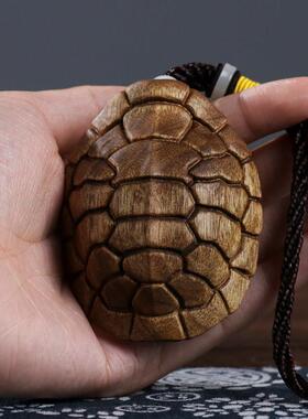 四川小叶桢楠金丝楠木实木雕刻富甲天下龟甲摆件乌龟壳手把件挂件