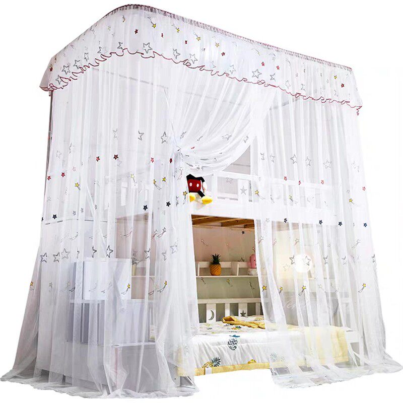 刺绣子母床导轨蚊帐上下床上下铺1.2米1.5m3床梯形柜梯高低双层床,淘宝优惠券,粉丝福利购,淘宝优惠卷