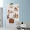 Hole board solid wood storage rack living room hanging board display rack wall hanging bookshelf entrance partition wall hanging storage rack