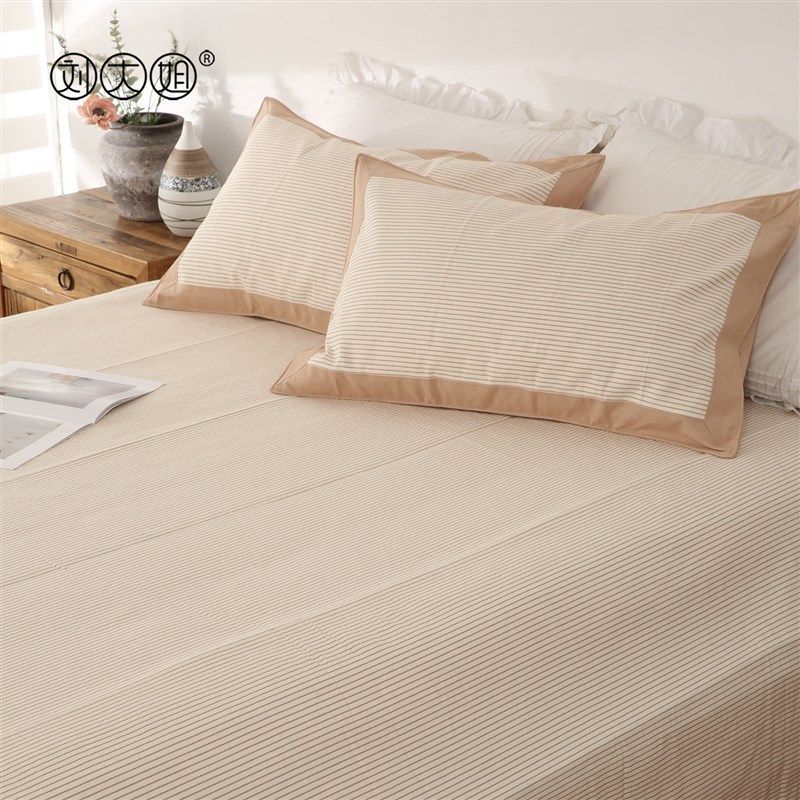 纯棉老粗布凉席三件套加厚床单夏季空调席母婴亲肤条纹款可机洗,淘宝优惠券,粉丝福利购,淘宝优惠卷