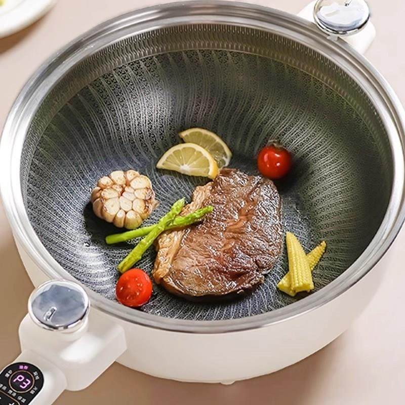 德国无涂层电炒锅2024新款家用多功能炒菜一体不粘锅蒸煮煎电煮锅,淘宝优惠券,粉丝福利购,淘宝优惠卷