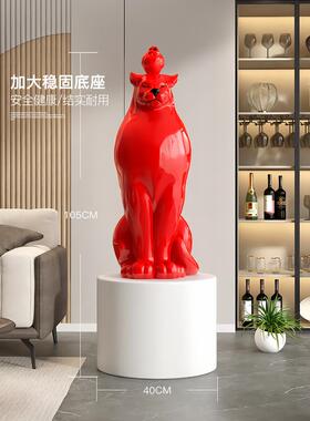 现代无障碍豪华大型落地式动物装饰品家居装饰品客厅入口电视柜雕