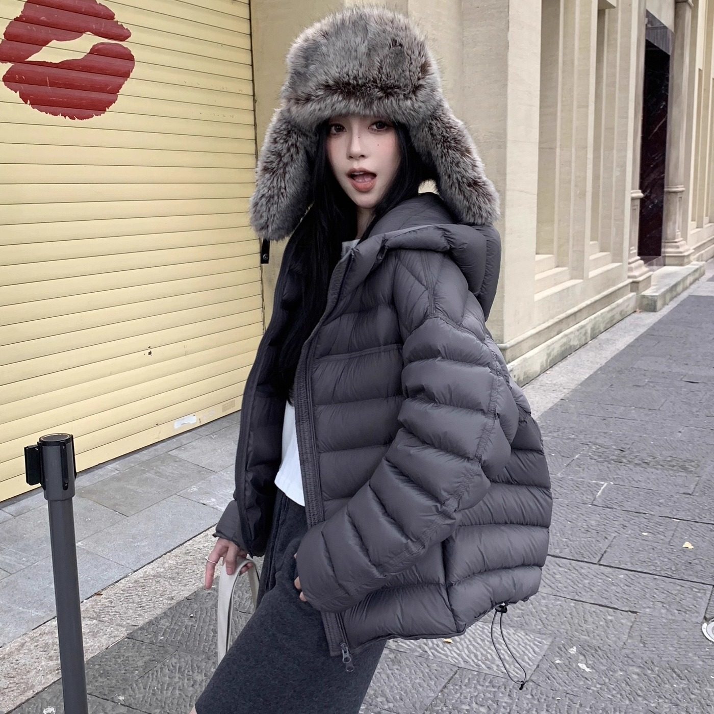 MSHR[排骨羽绒服]户外轻量连帽羽绒服女2025新款保暖冬季短款外套,淘宝优惠券,粉丝福利购,淘宝优惠卷