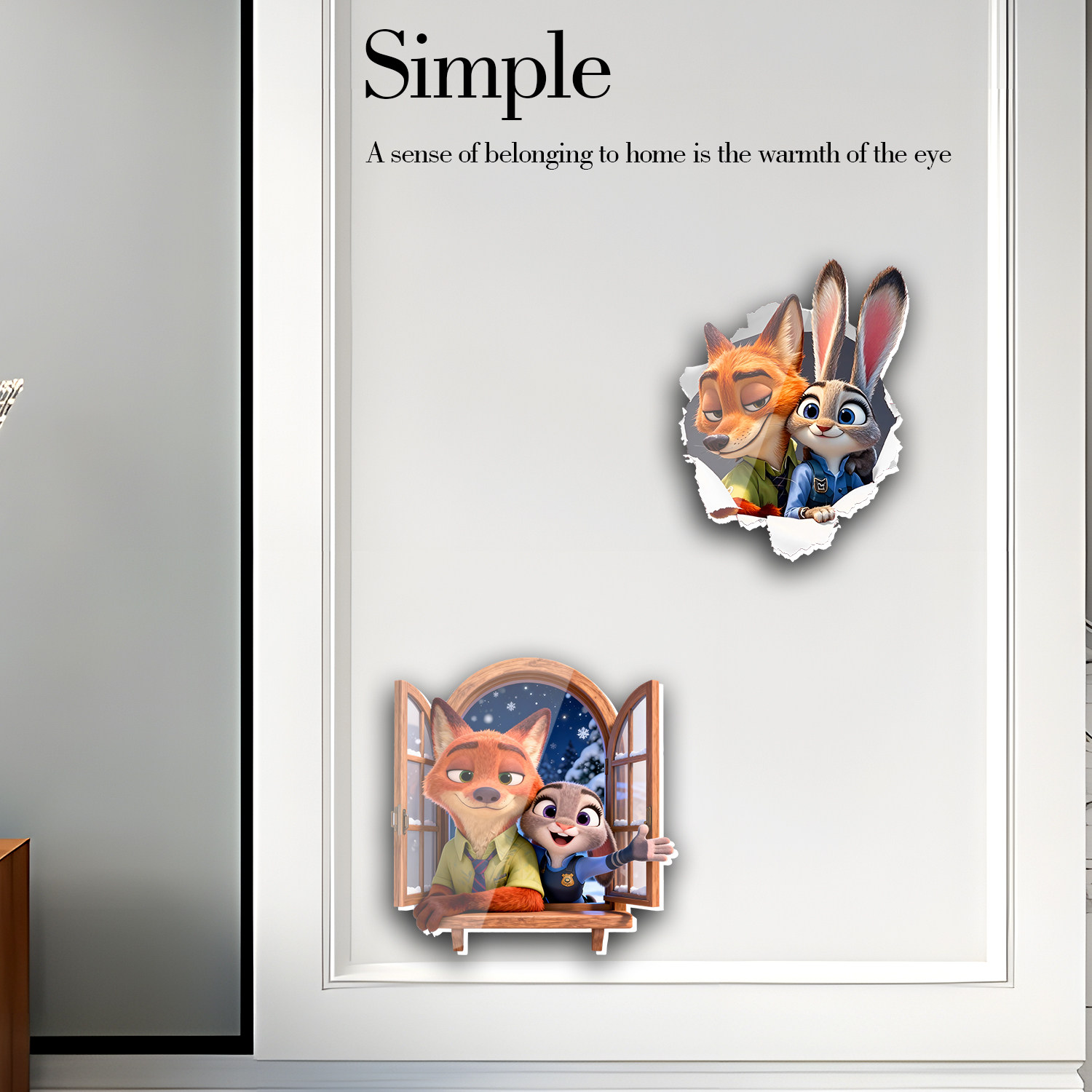 狐狸与兔补洞墙贴墙壁窟窿孔洞眼瓷砖破损墙砖亚克力补洞贴装饰,淘宝优惠券,粉丝福利购,淘宝优惠卷