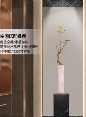 新中式招财迎客松客厅玄关壁龛柜细长大摆件轻奢高档乔迁开业礼物