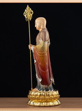 台湾纯铜地藏王佛像家用九华山地藏菩萨神像客厅佛堂供奉地藏站像