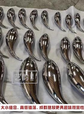 户外不锈钢镜面小鱼群摆件售楼处水池金属雕塑工艺品园林装饰
