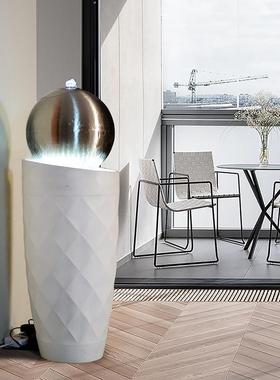 流水喷泉现代风水轮创意家居客厅装饰品办公室电视柜摆件北欧轻奢