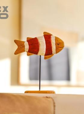 YBOX洋盒子复古莫兰迪色站立鱼海洋风装饰品年年有余摆件装饰摆设