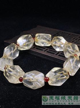 高古老珠子天然白水晶六棱珠八棱珠勒子管珠手链高古水晶手串