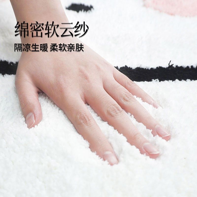 地毯卧室萌兔植绒床边毯可爱房间卡通毯地垫衣帽间儿童房防滑脚垫,淘宝优惠券,粉丝福利购,淘宝优惠卷