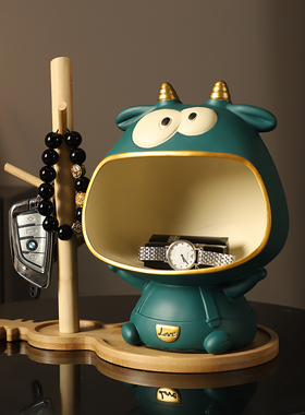 动物摆件创意鞋柜玄关门口钥匙收纳高级可爱置物架熊摆放客厅装饰