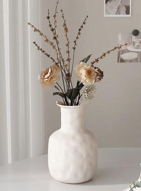 北欧素胚陶瓷花瓶客厅插花创意高级感小众干花家居高级装饰品摆件