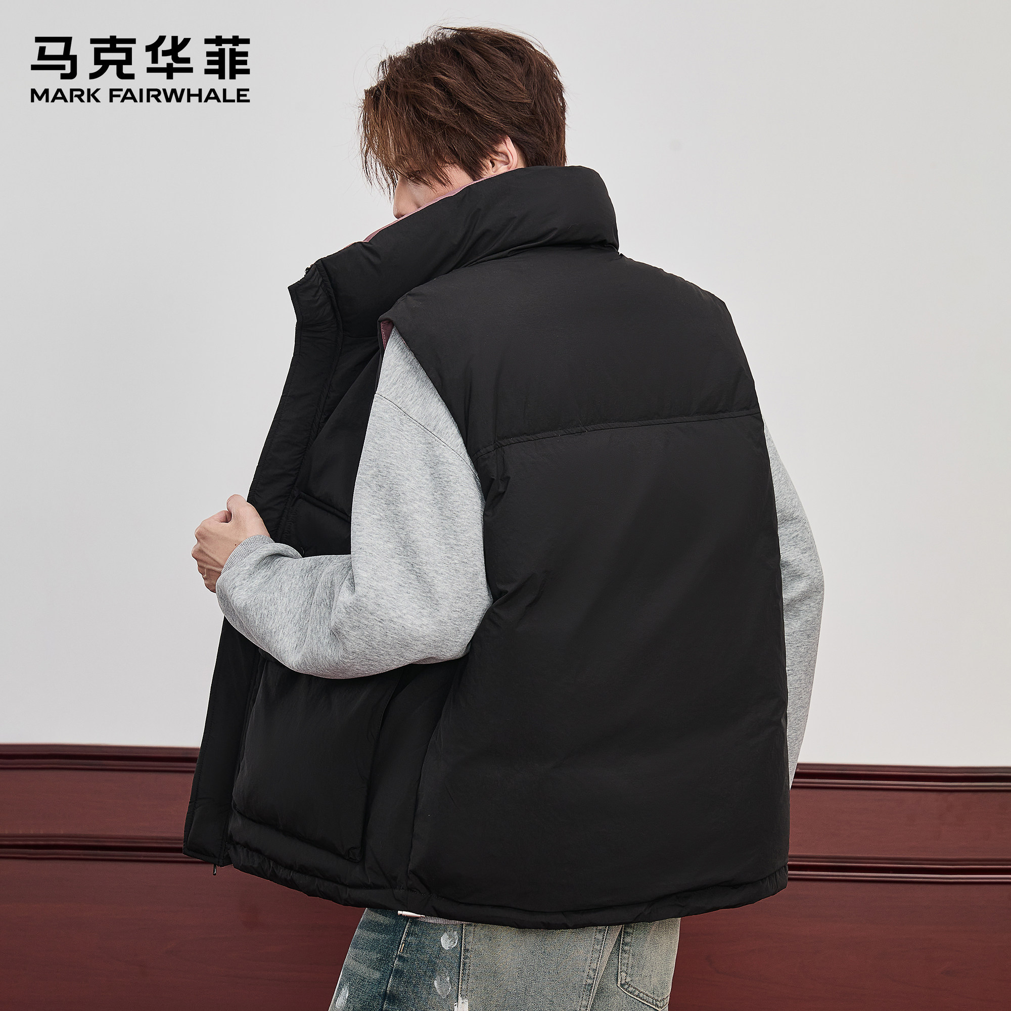 马克华菲秋冬新款工装羽绒马甲男士潮牌加绒保暖情侣宽松背心外套,淘宝优惠券,粉丝福利购,淘宝优惠卷