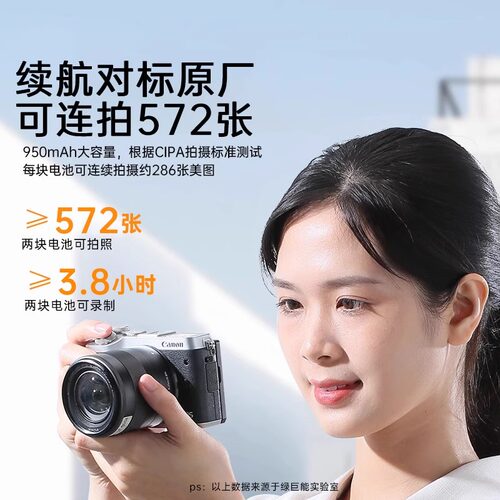 【国家3C认证】绿巨能电池LP-E17佳能r50电池r8 r10 m6 mark2 eos200d二代750D 760D旗舰店充电器全新解码e17 - 图0