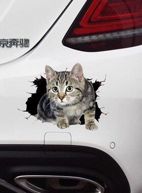 网红遮丑3D小猫汽车装饰品贴纸自粘遮挡划痕