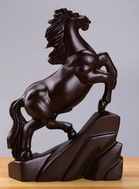 实木马摆件动物生肖木雕马中式家居办公室桌面装饰品木质工艺品马
