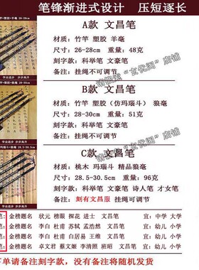 风生水起家居摆件挂画四大诗人文昌毛笔架笔挂书房书桌开学生礼物