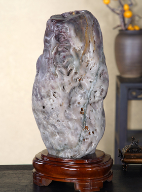 顶爷奇石原石靠山石把玩收藏摆件