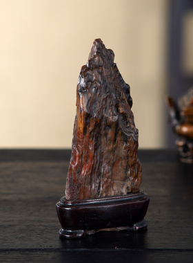 顶爷奇石原石靠山石装饰收藏摆件