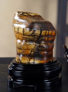 顶爷奇石原石靠山收藏大化石摆件