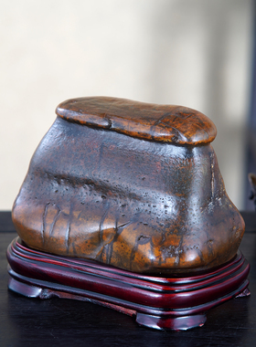 顶爷奇石原石靠山收藏彩陶石摆件