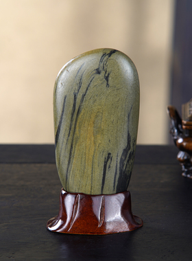 顶爷奇石原石靠山长江石收藏摆件