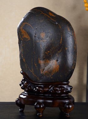 顶爷奇石原石靠山石把玩收藏摆件