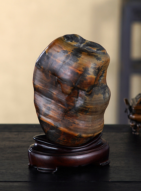 顶爷奇石原石靠山石装饰收藏摆件