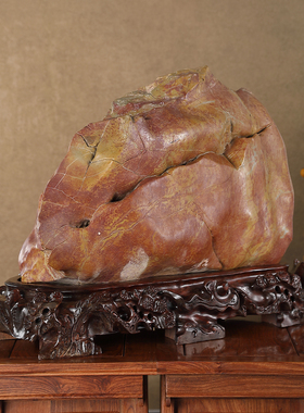 顶爷奇石原石靠山收藏灵璧石摆件