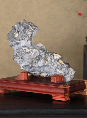 顶爷奇石原石靠山收藏灵璧石摆件