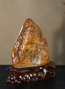 顶爷奇石原石靠山收藏彩陶石摆件