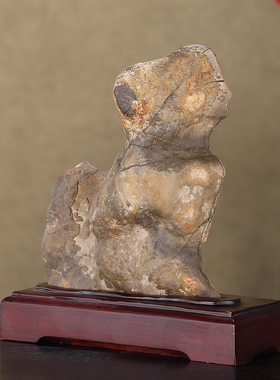 顶爷奇石原石靠山收藏灵璧石摆件