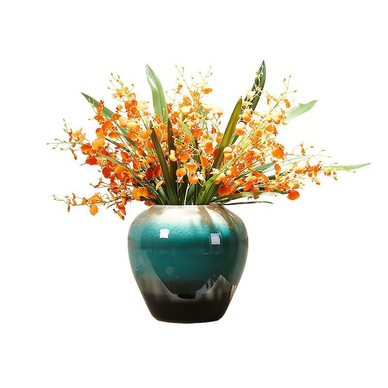 新中式陶瓷花瓶客厅插花入户玄关圆桌装饰摆件茶桌电视柜高档花艺 - 图3