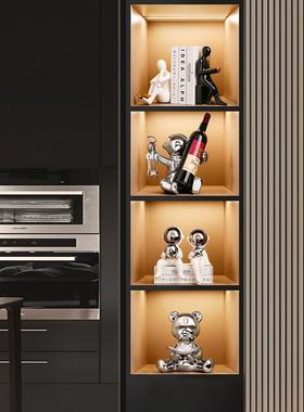 现代无障碍豪华创意书柜品格办公室装饰家居客厅书房高端酒柜装饰