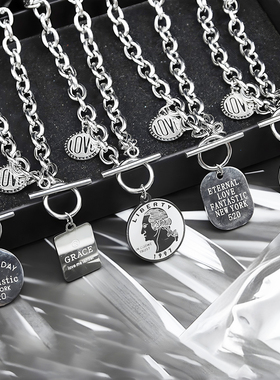 顺丰包邮钛钢嘻哈锁骨链ins风