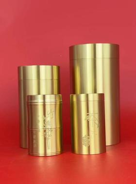森舍黄铜金属工艺品摆件家用竹节牙签筒密封茶叶罐纯铜义乌小商品