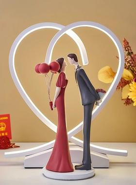 轻奢小众高级情侣摆件新婚结婚礼物送新人闺蜜高档实用婚房装饰品