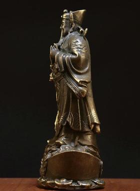 纯铜文财神李诡祖增福财神爷神像办公室开业送礼创意家居供奉摆件